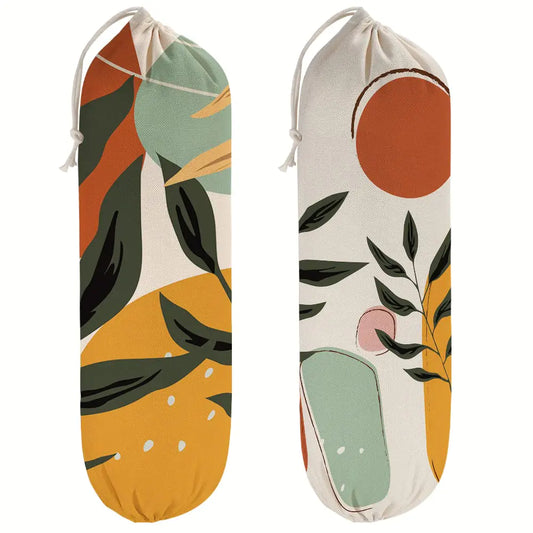 Boho Plastic Bag Holder Bulk 2 Pack Grocery Bag Holder Hanging Plastic Bag Dispenser Washable Shopping Bag Storage Dispensers for Garbage Bags Organizer Boho Kitchen Décor - 06